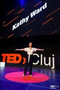 Kathy Ward on stage at TEDx